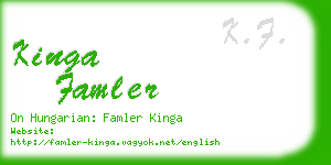 kinga famler business card